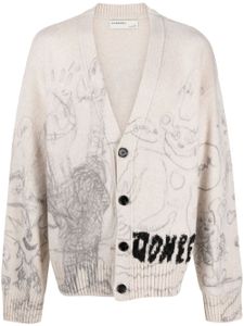 DOMREBEL cardigan Doodleman à motif imprimé - Tons neutres