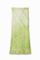 Midi-rok met bloemenkant - GREEN - M