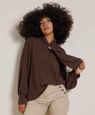 gestreepte blouse met kraag gestreepte blouse met kraag