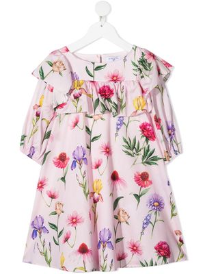 Monnalisa robe volantée à fleurs - Rose
