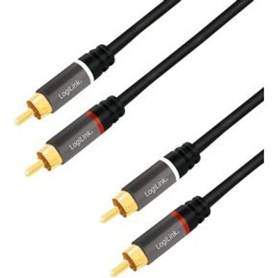LogiLink CA1203 audio kabel 1,5 m 2 x RCA Zwart