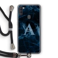 Midnight Marble: Samsung Galaxy A11 Transparant Hoesje met koord