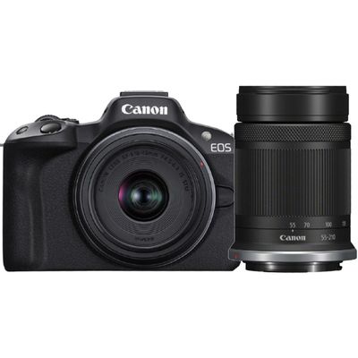 Canon EOS R50 zwart + RF-S 18-45mm IS STM + RF-S 55-210mm F/5-7.1 IS STM