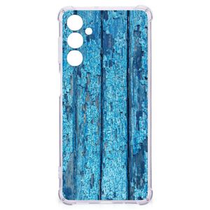 Samsung Galaxy M54 Stevig Telefoonhoesje Wood Blue