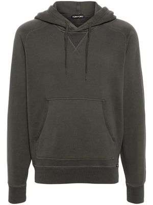 TOM FORD hoodie en coton à lien de resserrage - Gris