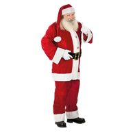 Luxe kerstman kostuum 4-delig - polyesterfluweel - one size - voor volwassenen