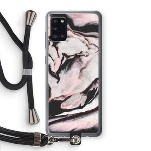 Roze stroom: Samsung Galaxy A31 Transparant Hoesje met koord