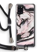 Roze stroom: Samsung Galaxy A31 Transparant Hoesje met koord