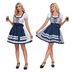 Carnaval Oktoberfest bier Kostuum Jurken Dirndl Oktoberfest / bier Duits München Weiden Dames Doek in traditionele stijl Lightinthebox