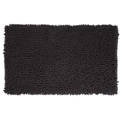 Badkamerkleedje/badmat maxi-noppen voor op de vloer zwart 50 x 80 cm