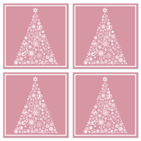 Kerst onderzetters Feestelijke boom op roze Kerst onderzetters Feestelijke boom op roze