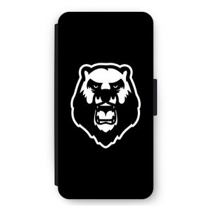 Angry Bear (black): iPhone 11 Flip Hoesje