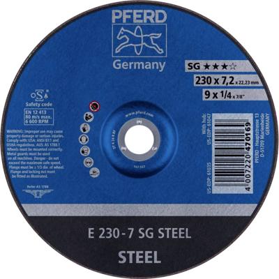 PFERD TOOLS 62223626 E 230-7 SG STEEL Afbraamschijf gebogen Diameter 230 mm Boordiameter 22.23 mm Staal 10 stuk(s)