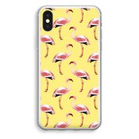 Flamingo's geel: iPhone XS Transparant Hoesje