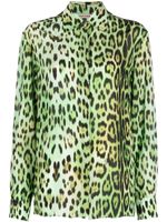 Roberto Cavalli chemise à imprimé léopard - Vert