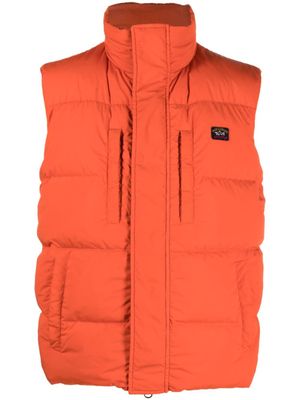 Paul & Shark gilet matelassé à patch logo - Orange