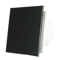 Whisper Pro-design Badkamerventilator - Ø100mm - Met Nalooptimer - Vlak Kunststof - Mat Zwart