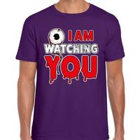 Halloween I am watching you verkleed t-shirt paars voor heren