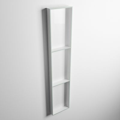 MONDIAZ EASY Nis 149,5x29,5cm in solid surface kleur Greey | Talc. 3 vakken geschikt voor in- of opbouw
