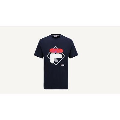 Heren-T-Shirt met Korte Mouwen Fila FAM0447 50004 Marineblauw - Maat: M