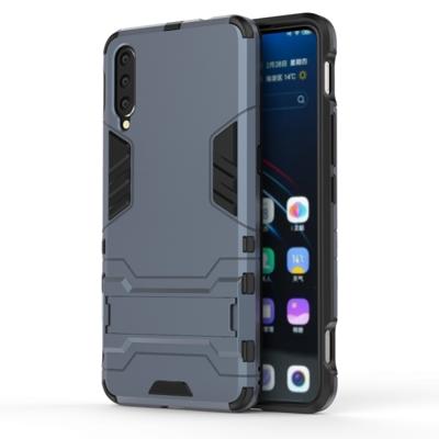 Schokbestendige PC + TPU Case voor vivo iQOO met houder (marineblauw)