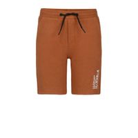 Jill & Mitch by Shoeby slim fit sweatshort Ferre met tekst bruin - thumbnail