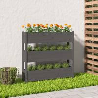 VidaXL Plantenbak 112x25x104,5 cm massief grenenhout grijs