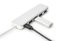 Digitus DA-70242-1 USB 3.2 Gen 1-hub 4 + 1 poorten Met snellaadpoort, Met USB-C stekker, Met aluminium behuizing Zilver - thumbnail