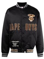 AAPE BY *A BATHING APE® veste bomber satinée à logo imprimé - Noir - thumbnail