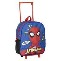 Marvel Spiderman rugzak voor kinderen - blauw - 25 x 10 x 29 cm - rugzak met ingebouwde trolley