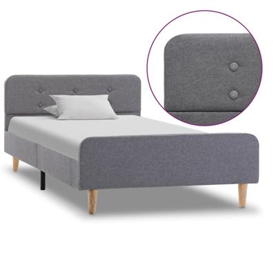 Bedframe stof lichtgrijs 100x200 cm