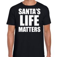 Santas life matters Kerst t-shirt / Kerst outfit zwart voor heren - thumbnail