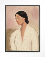 Urban Cotton Wandkleed 'Dreaming' 110 x 145cm in Floating Frame - black