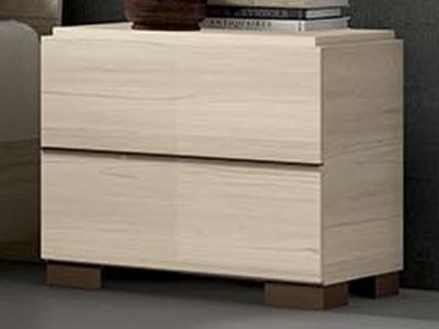 Nachtkastje PEROU 2 lades beige gelakt