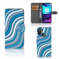 Motorola Moto E20 | E30 | E40 Telefoon Hoesje Waves Blue - thumbnail