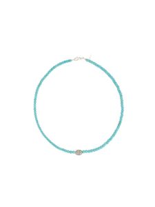 Catherine Michiels collier ras-de-cou en perles de turquoise - Argent