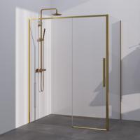 BRAUER Season douchecabine model B met schuifdeur helder glas 140x90x200 omkeerbaar incl. glascoating Season-Goud