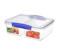 Sistema KLIP IT PLUS - Rechthoekige Voorraaddoos Split - 2.000 ml Blauw