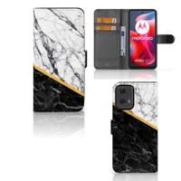 Motorola Moto G24 | G04 | G24 Power | Bookcase | Marmer Wit Zwart - Origineel Cadeau Man