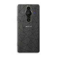 Geometrische lijnen zwart: Sony Xperia Pro-I Transparant Hoesje