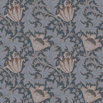Dutch Wallcoverings Hidden Treasures - Anemone Blauw/Rd