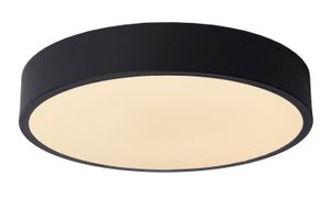 Lucide UNAR - Plafonnière - Ø 30 cm - LED Dimb. - 1x18W 2700K - 3 StepDim - Zwart