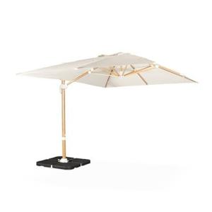 sweeek - Rechthoekige parasol 3x4m, 360° draaibaar, verzwaarde tegels