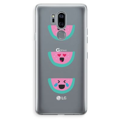 Smiley watermeloen: LG G7 Thinq Transparant Hoesje
