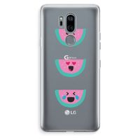 Smiley watermeloen: LG G7 Thinq Transparant Hoesje