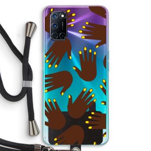 Hands dark: Oppo A72 Transparant Hoesje met koord