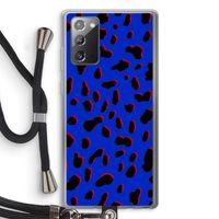 Blue Leopard: Samsung Galaxy Note 20 / Note 20 5G Transparant Hoesje met koord