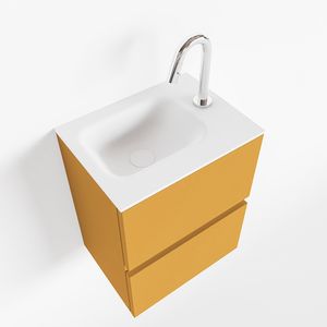 Toiletmeubel Mondiaz Ada | 40 cm | Meubelkleur Ocher | Lex wastafel Talc Rechts | 1 kraangat