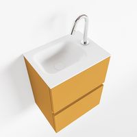 Toiletmeubel Mondiaz Ada | 40 cm | Meubelkleur Ocher | Lex wastafel Talc Rechts | 1 kraangat