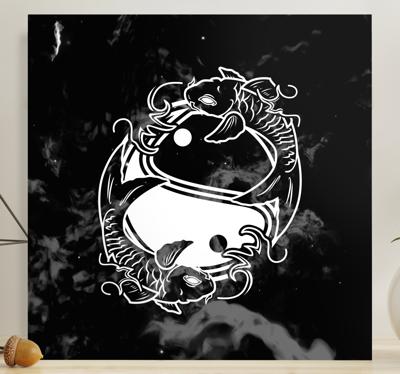 Canvas schilderij Zen Yin yang evenwicht vis